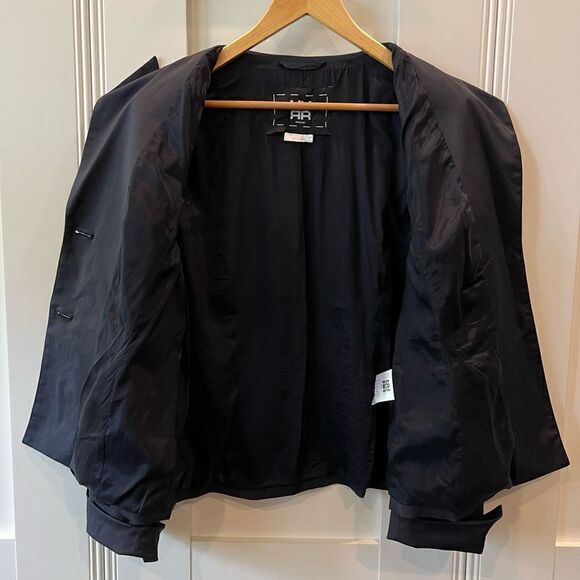 Riani Blazer Suit Jacket Navy Blue Basketweave Detail Wool Blend 12 - Picture 6 of 12